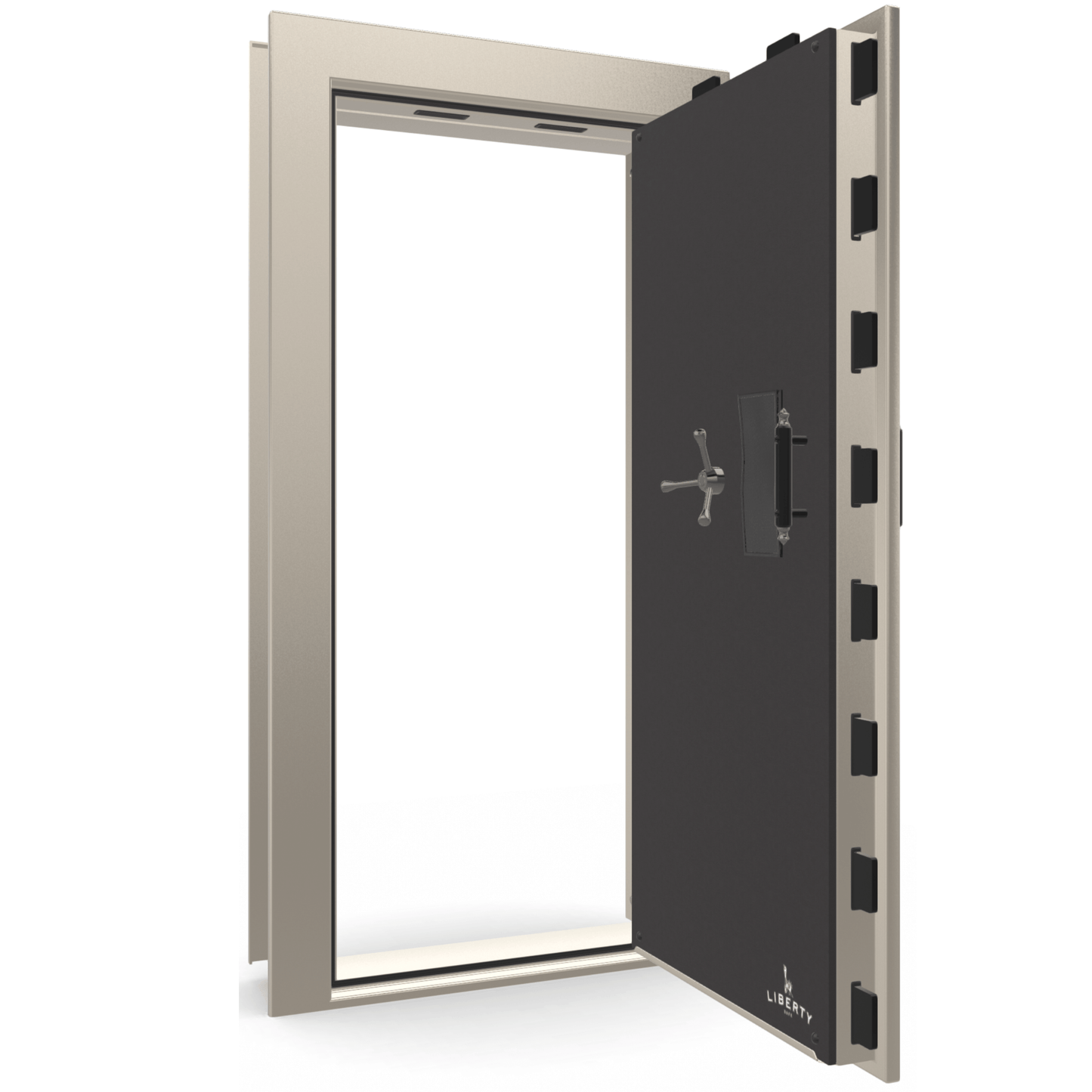 Vault Door Series | Out-Swing | Right Hinge | Champagne Gloss | Electronic Lock - open