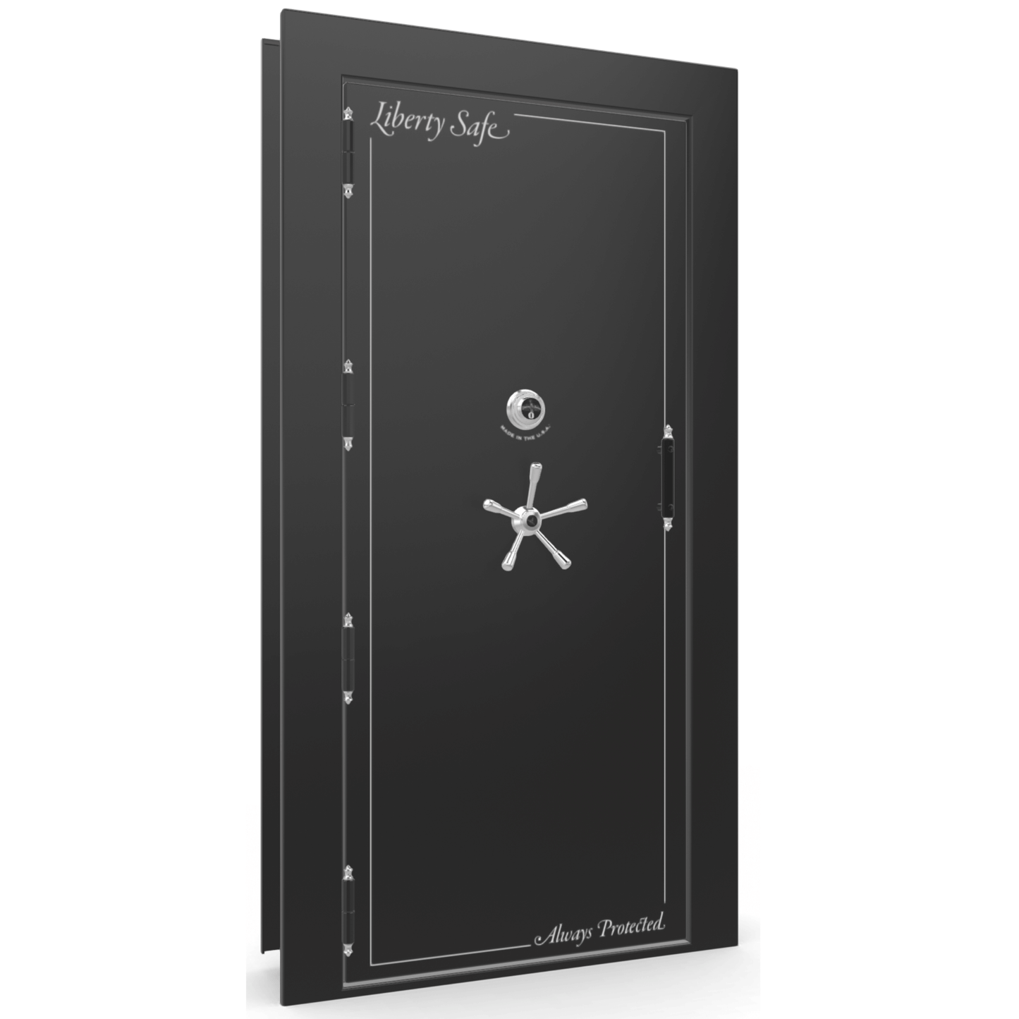 Vault Door Series | Out-Swing | Left Hinge | Black Gloss | Mechanical Lock - closed