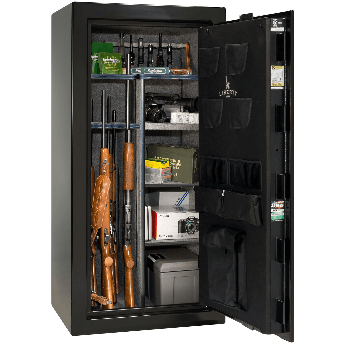 Colonial Series | Level 4 Security | 75 Minute Fire Protection| 23 | DIMENSIONS: 60.5"(H) X 30"(W) X 22"(D*) | Black Gloss | Mechanical Lock Open