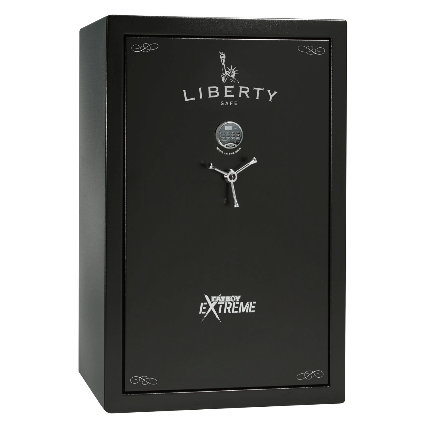 Fatboy | Extreme 6-in-One Flex Interior | Level 5 Security | 110 Minute Fire Protection | Dimensions: 60.5"(H) x 42"(W) x 27.5"(D) | Up to 60 Long Guns | Black Textured | Electronic Lock - Closed