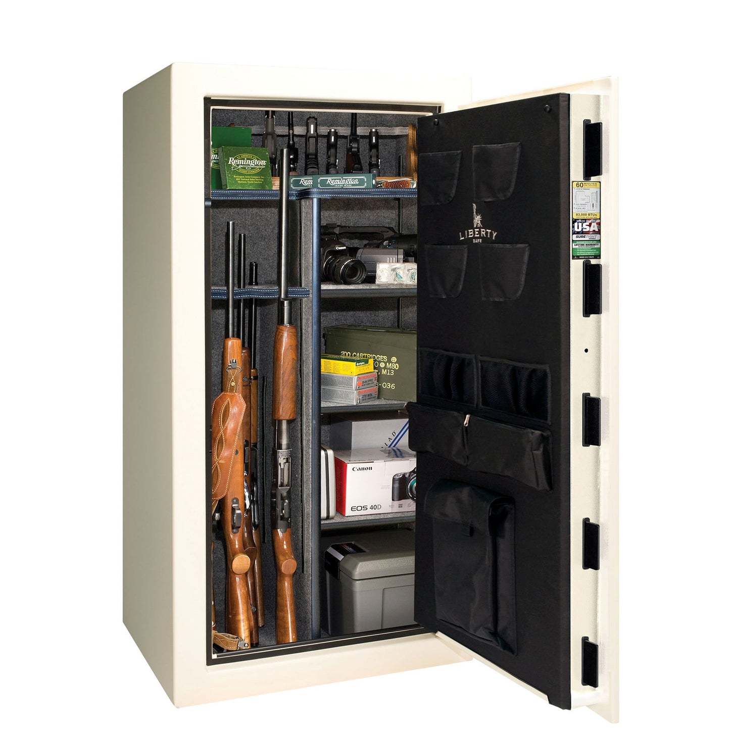 USA Series | Level 3 Security | 60 Minute Fire Rating | 30 | Dimensions: 60.5"(H) x 30"(W) x 22"(D) | White Gloss | Electronic Lock - open