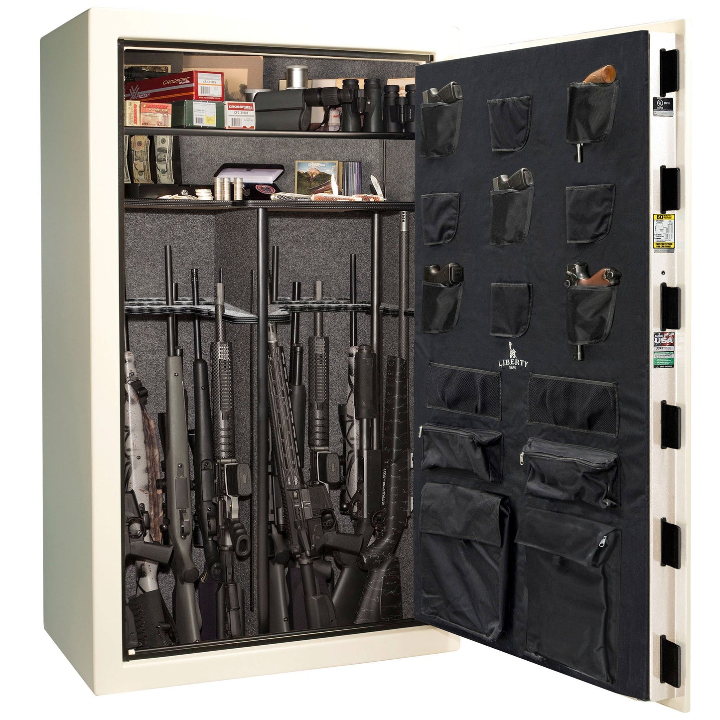 USA Series | Level 3 Security | 60 Minute Fire Rating | 50 | Dimensions: 72.5"(H) x 42"(W) x 27.5"(D) | White Gloss | Electronic Lock - open