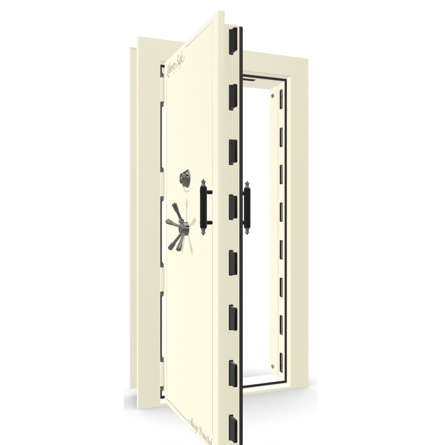 Vault Door Series | Out-Swing | Left  Hinge | White Marble | Electronic Lock - open