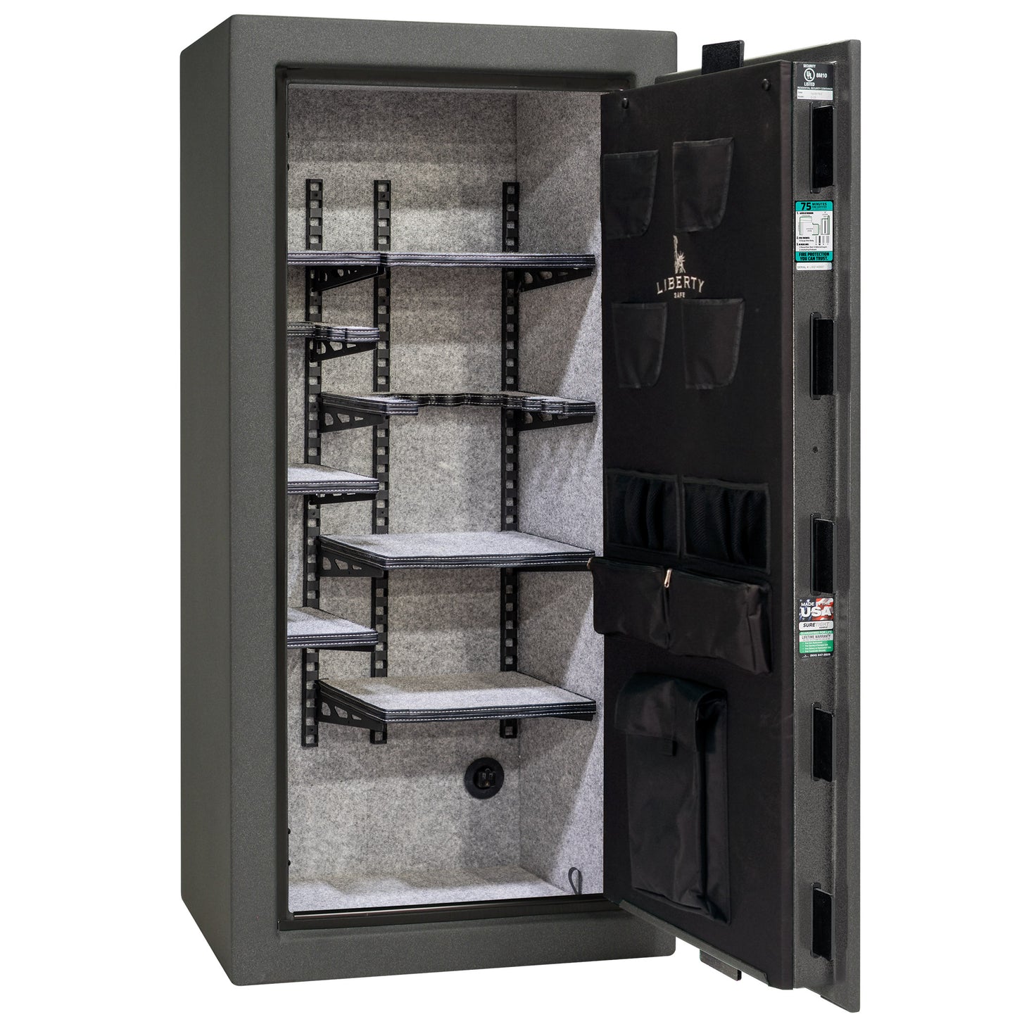 Colonial Series | Level 4 Security | 75 Minute Fire Protection | 23 PRO FLEX | DIMENSIONS: 60.5"(H) X 30"(W) X 22"(D*) | Granite Textured | Electronic Lock - Open