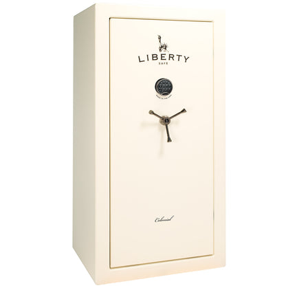 Colonial Series | Level 4 Security | 75 Minute Fire Protection | 23 PRO FLEX | DIMENSIONS: 60.5"(H) X 30"(W) X 22"(D*) | White Gloss Black Chrome | Electronic Lock - Closed