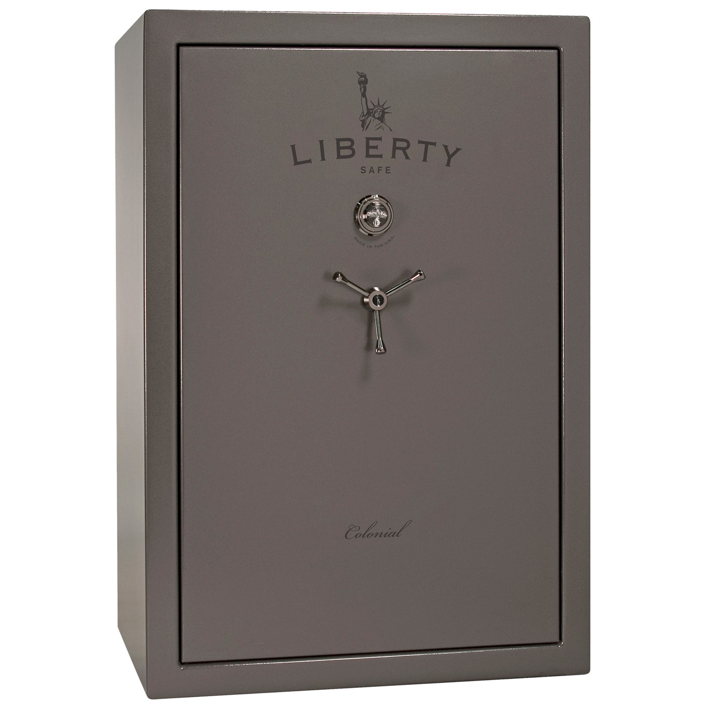 Colonial 35 | Pro Flex Interior | Level 4 Security | 75 Minute Fire Protection | Dimensions: 60.5"(H) x 42"(W) x 22"(D) | Up to 45 Long Guns | Gray Gloss | Mechanical Lock - Closed