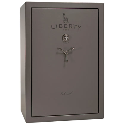 Colonial 35 | Pro Flex Interior | Level 4 Security | 75 Minute Fire Protection | Dimensions: 60.5"(H) x 42"(W) x 22"(D) | Up to 45 Long Guns | Gray Gloss | Mechanical Lock - Closed