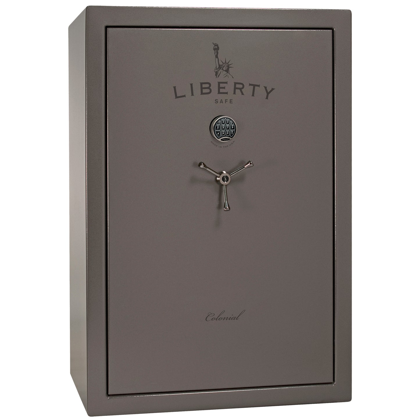 Colonial 35 | Pro Flex Interior | Level 4 Security | 75 Minute Fire Protection | Dimensions: 60.5"(H) x 42"(W) x 22"(D) | Up to 45 Long Guns | Gray Gloss | Electronic Lock - Closed