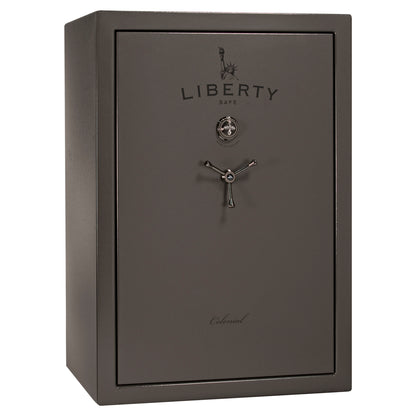 Colonial 35 | Pro Flex Interior | Level 4 Security | 75 Minute Fire Protection | Dimensions: 60.5"(H) x 42"(W) x 22"(D) | Up to 45 Long Guns | Gray Marble | Mechanical Lock - Closed