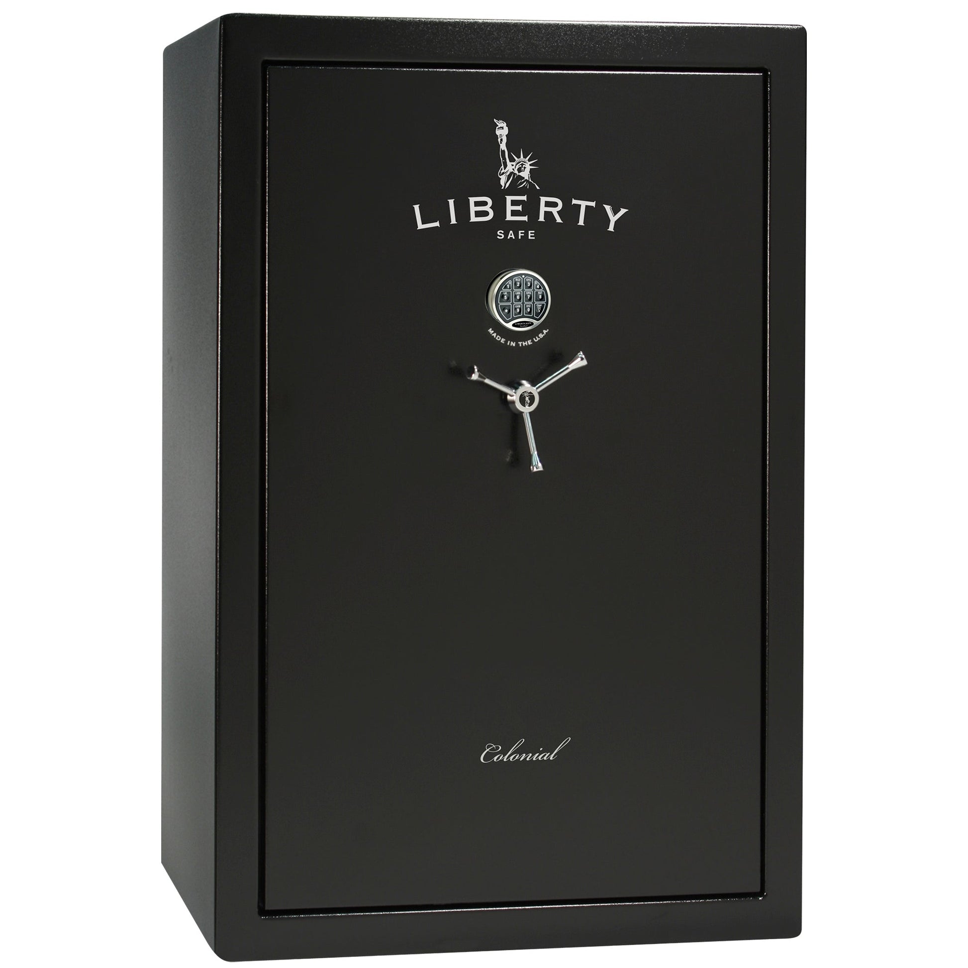 Colonial Series | Level 4 Security | 75 Minute Fire Protection | 35 | DIMENSIONS: 60.5"(H) X 42”(W) X 22"(D*) | Black Textured | Electronic Lock - closed