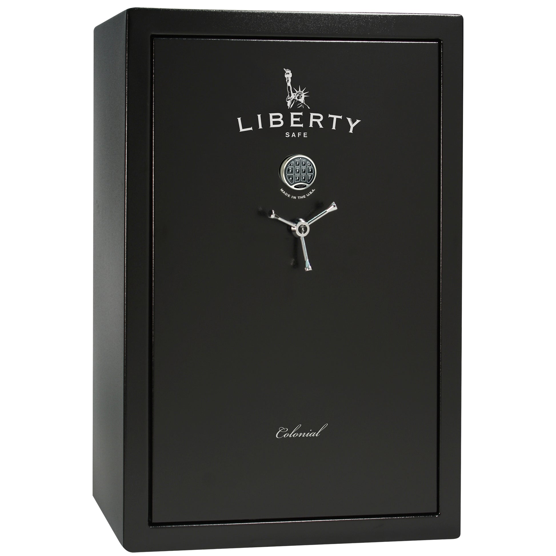 Colonial Series | Level 4 Security | 75 Minute Fire Protection | 35 | DIMENSIONS: 60.5"(H) X 42”(W) X 22"(D*) | Black Textured | Electronic Lock - closed