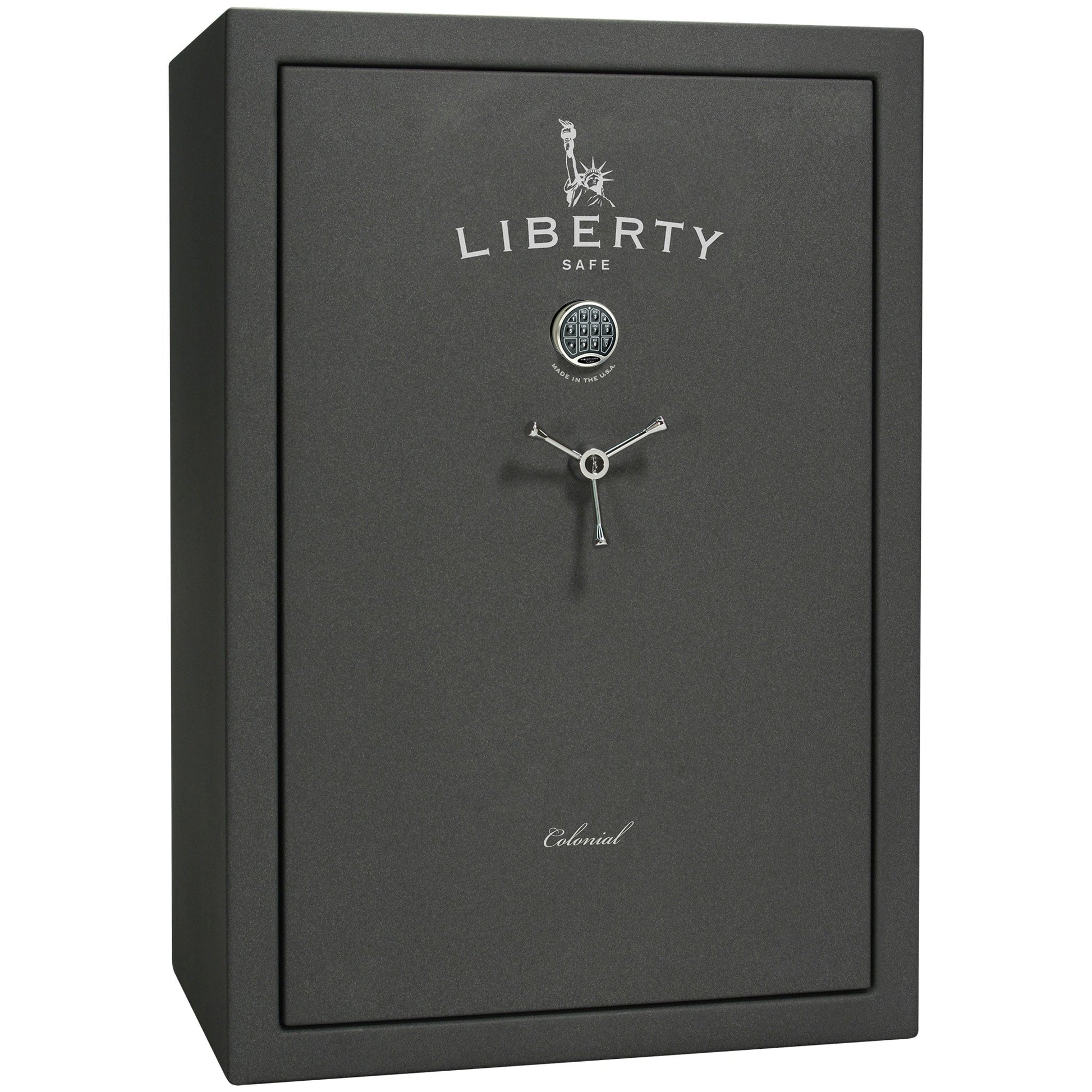 Colonial Series | Level 4 Security | 75 Minute Fire Protection | 35 | DIMENSIONS: 60.5"(H) X 42”(W) X 22"(D*) | Granite Textured | Electronic Lock - closed