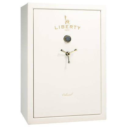 Colonial Series | Level 4 Security | 75 Minute Fire Protection | 35 | DIMENSIONS: 60.5"(H) X 42”(W) X 22"(D*) | White Gloss Brass | Electronic Lock - closed
