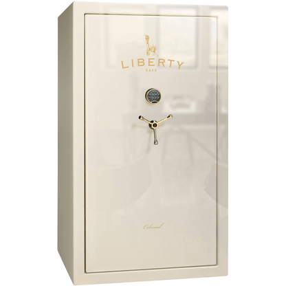 Colonial Series | Level 4 Security | 75 Minute Fire Protection | 50 | DIMENSIONS: 72.5"(H) X 42"(W) X 27.5"(D*) | White Gloss Brass | Electronic Lock