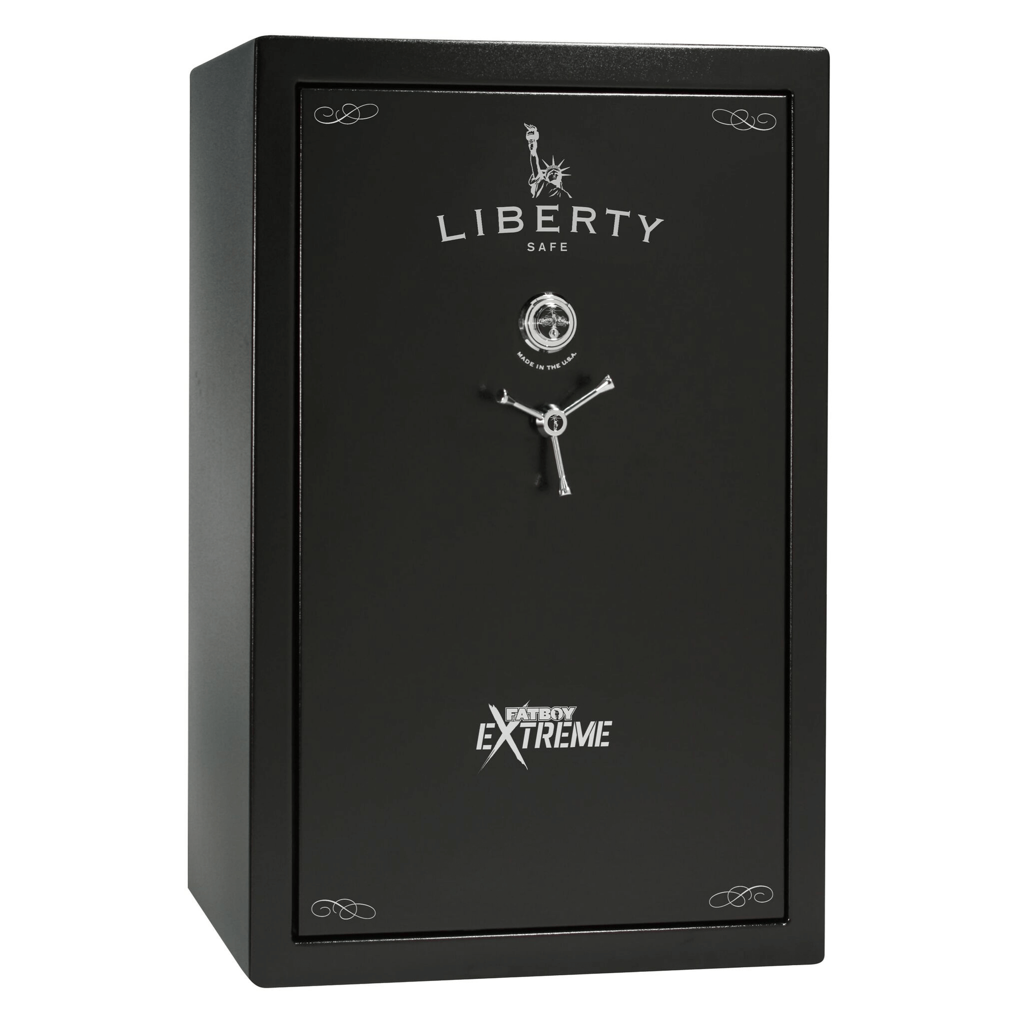 Fatboy Series | 64XT | Level 5 Security | 110 Minute Fire Protection | Dimensions: 60.5"(H) x 42"(W) x 27.5"(D) | Up to 60 Long Guns | Black Textured | Mechanical Lock