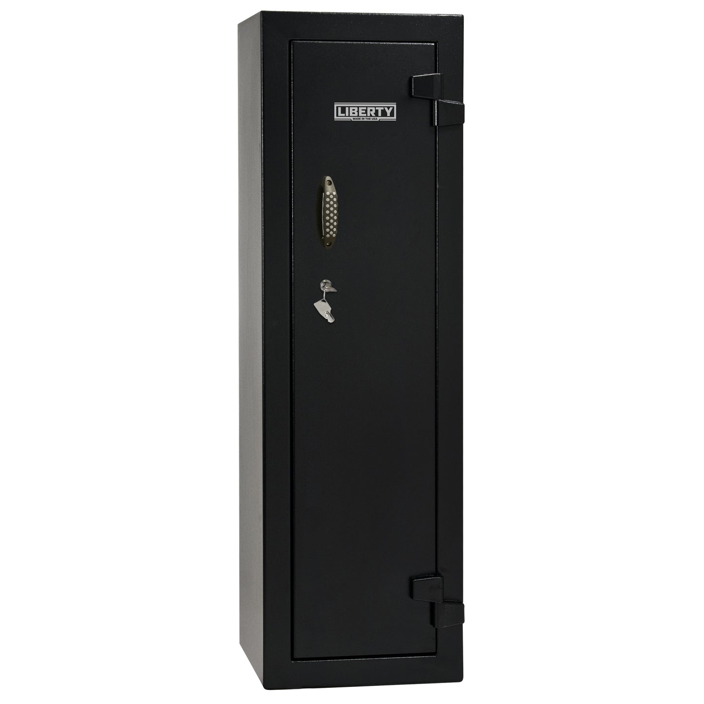 Gun Cabinet 14 | Dimensions: 59"(H) x 18"(W) x 16"(D*) | Textured Black - Closed