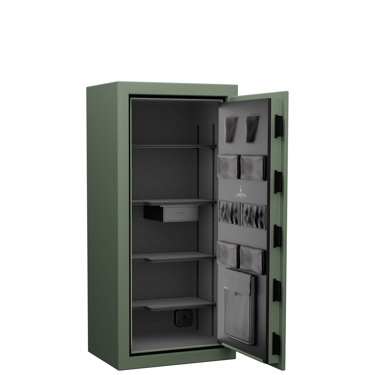 Home SE | Home Series 20 | Level 4 Security | 90 Minute Fire Protection | Dimensions: 60.5&quot;(H) x 28&quot;(W) x 20&quot;(D) | Frontier Sage Textured Limited Edition Safe Colors - Open Door