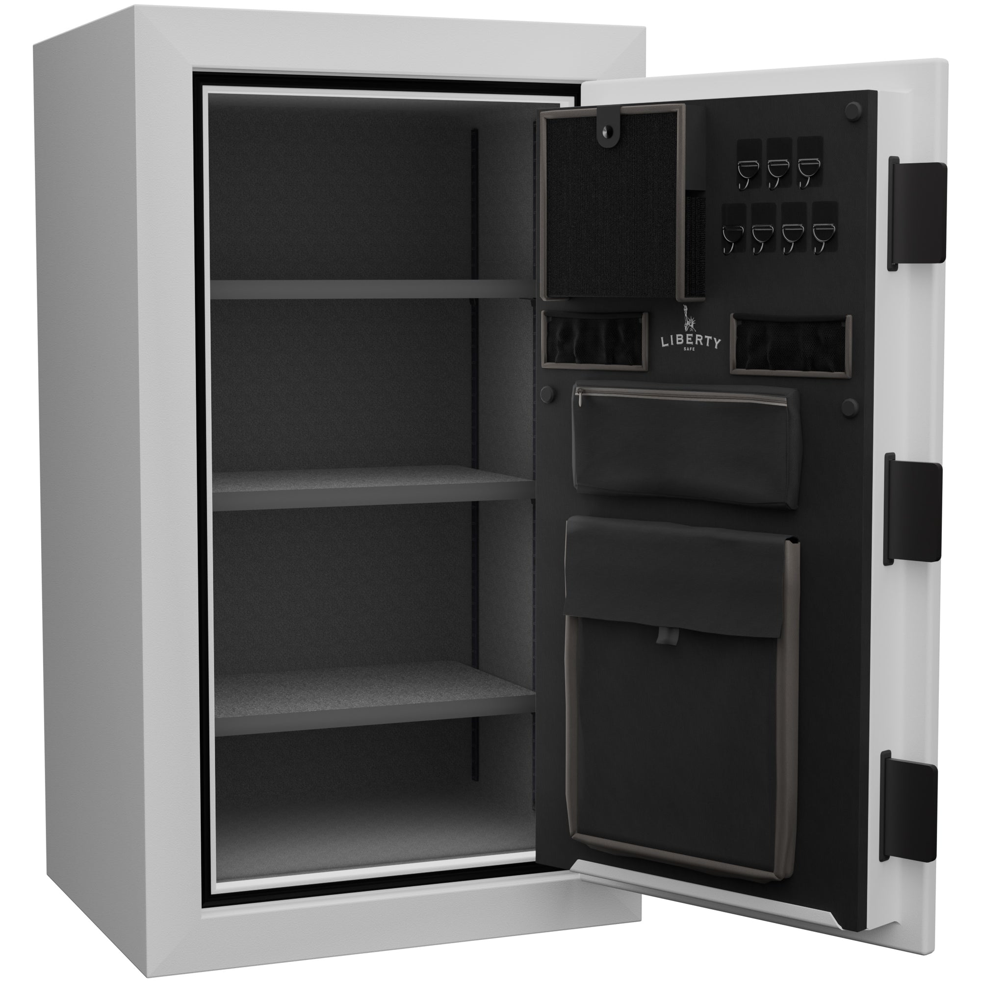 Home Series | 12 | Level 1 Security | 60 Minute Fire Protection | Dimensions 42.125"(H) x 24.125"(W) x 20"(D*) | Textured White Limited Edition Safe Colors - Closed Door