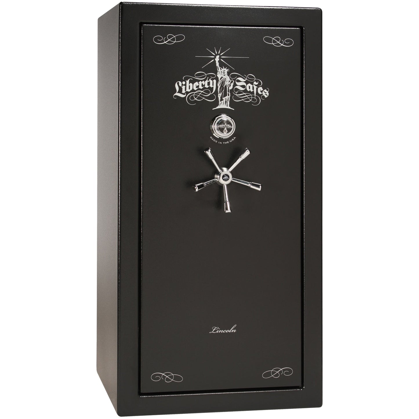 Lincoln Series | Level 7 Security | 2 Hour Fire Protection | 25 | Dimensions: 60.5”(H) x 30”(W) x 24”(D*) | Textured Black | Mechanical Lock - Closed