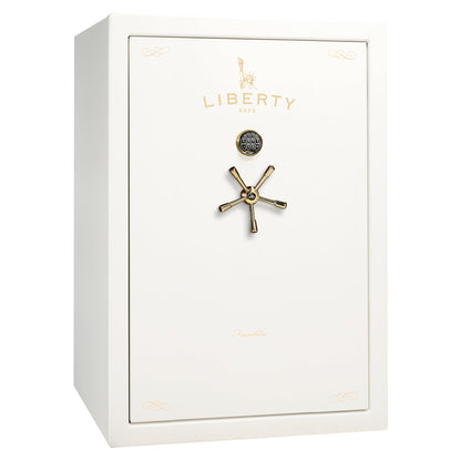 Franklin 45 | Pro Flex Interior | Level 5 Security | 110 Minute Fire Protection | Dimensions: 60.5"(H) x 42"(W) x 27.5"(D) | Up to 60 Long Guns | White Gloss Brass | Electronic Lock - Closed
