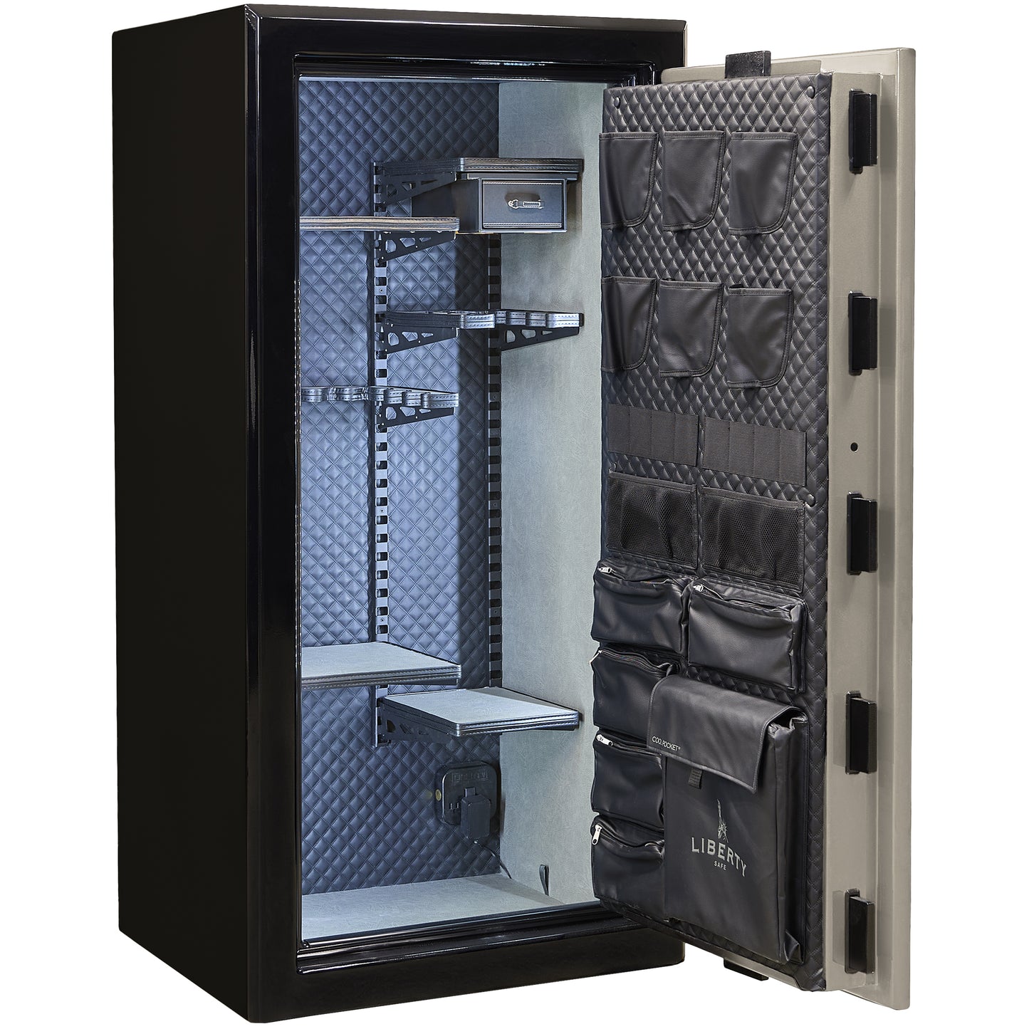 Presidential Series | Level 10 Security | 2.5 Hours Fire Protection | 25 | Dimensions: 60"(H) x 30"(W) x 24.75"(D*) | Champagne Gloss | Mechanical Lock - Open