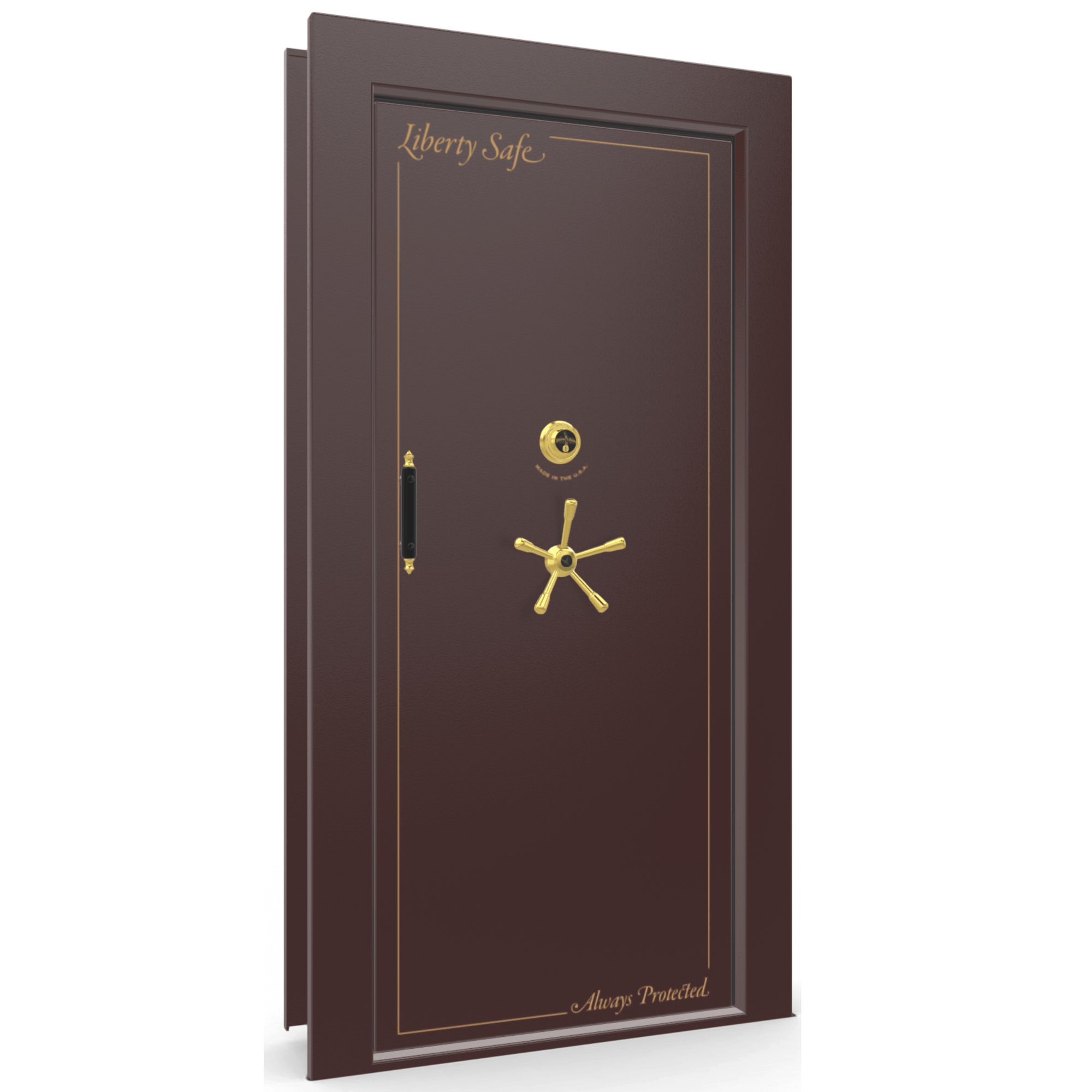 Vault Door Series | In-Swing | Right Hinge | Burgundy Marble | Mechanical Lock